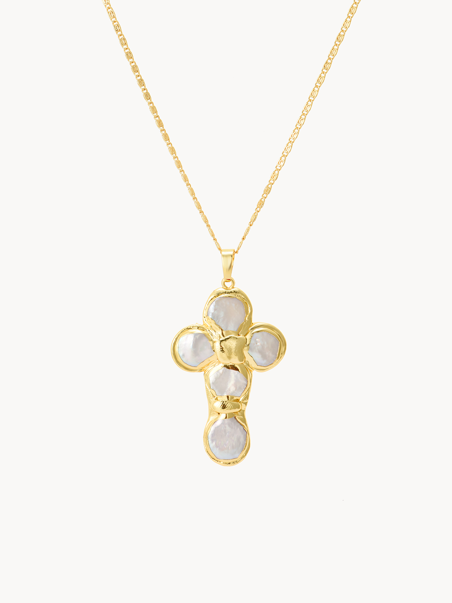 Agatha Pearl Cross Necklace | Elegant Minimalist Jewelry – Kuri