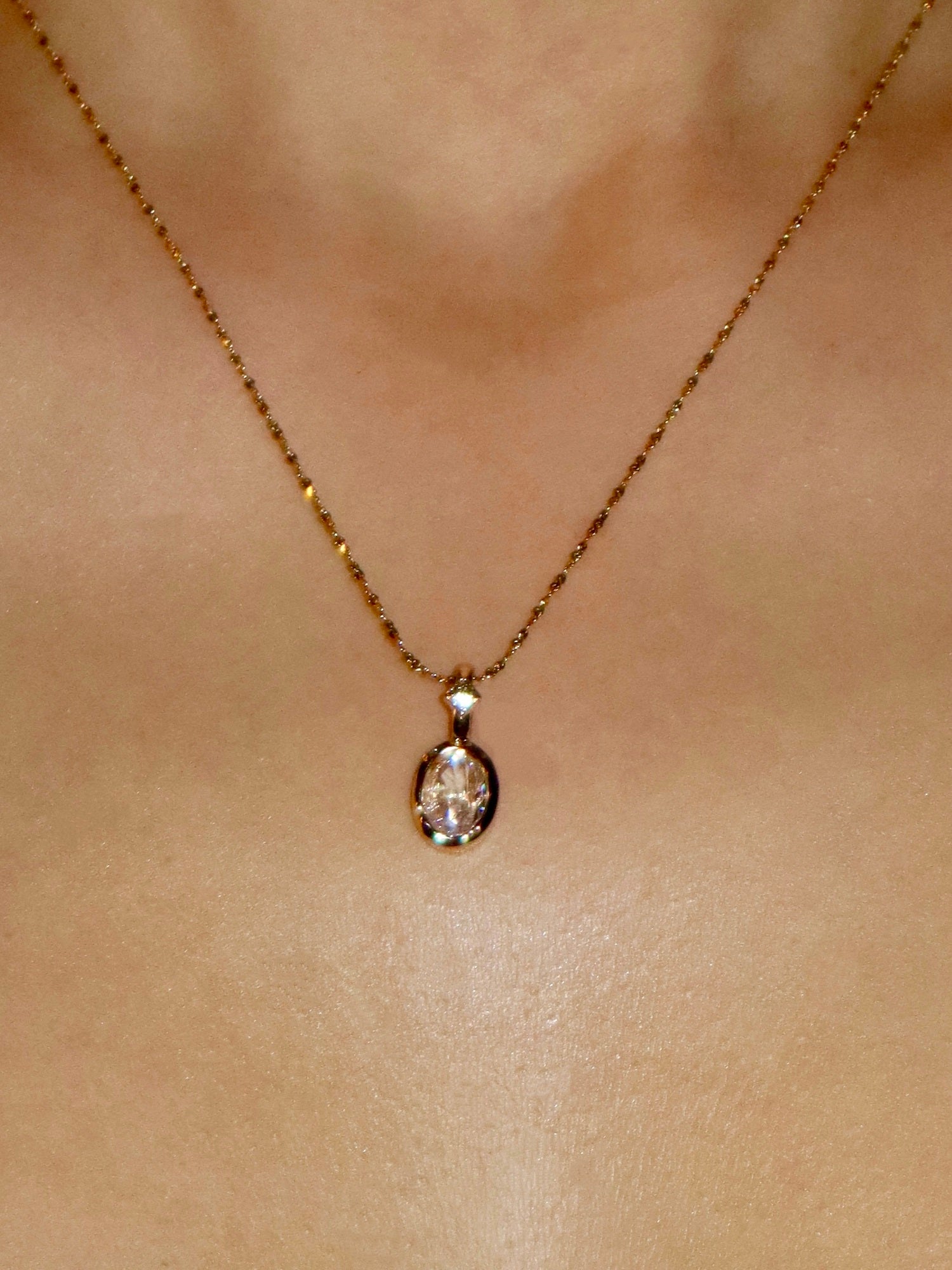 April  Birthstone Crystal Necklace | Kuri Jewelry