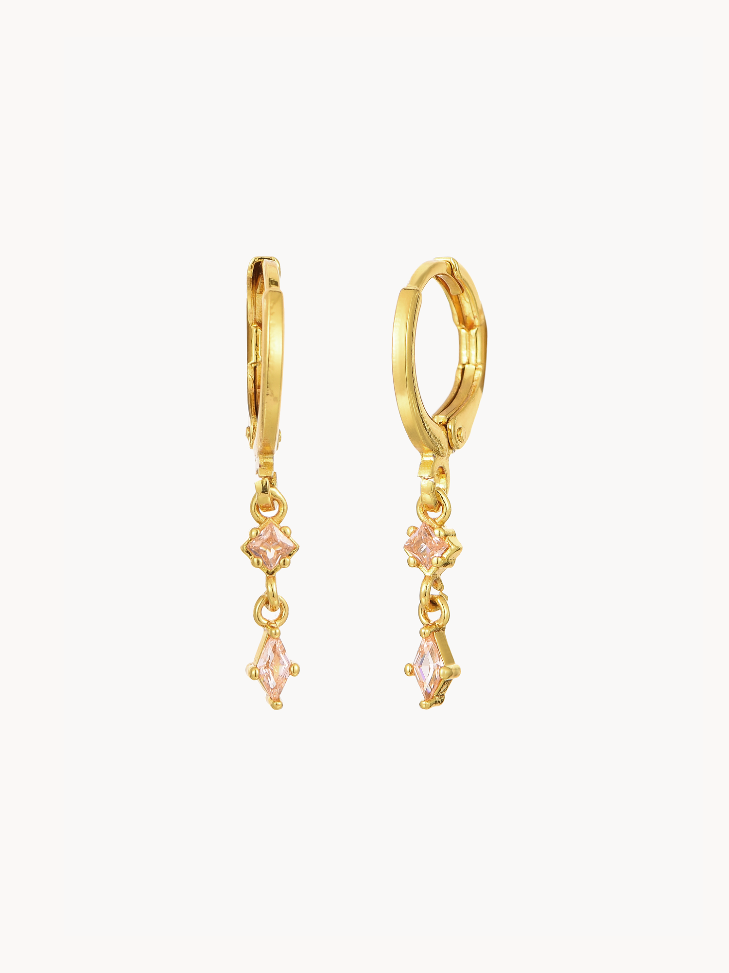 Crystal Pink Hoop Earrings