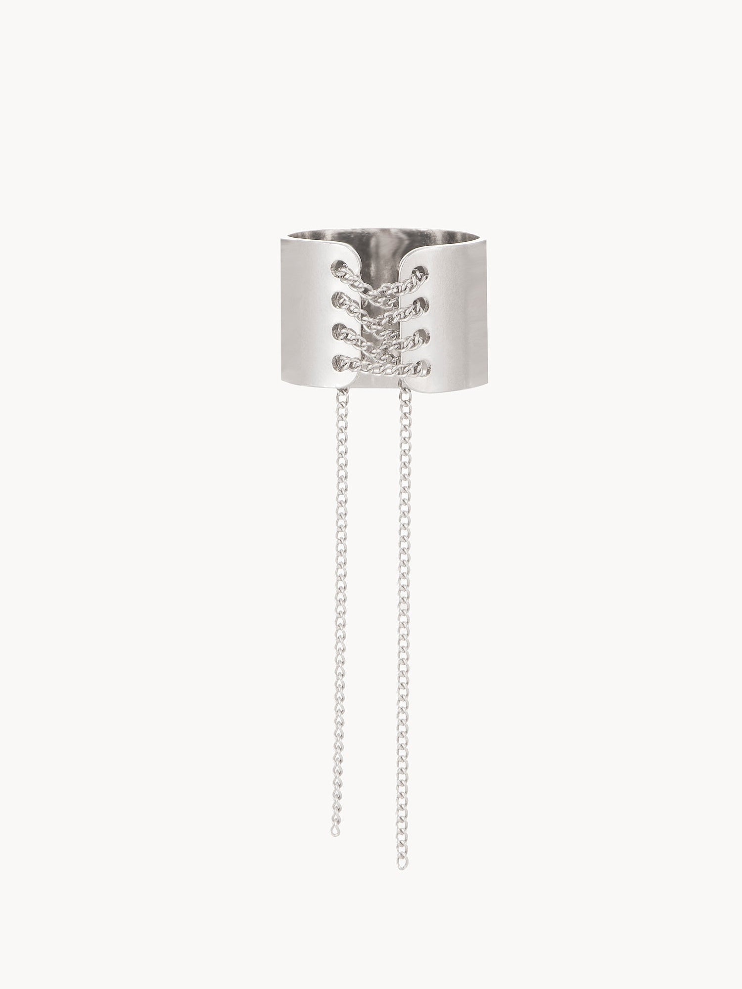 Venus Chain Ribbon Ring in Silver