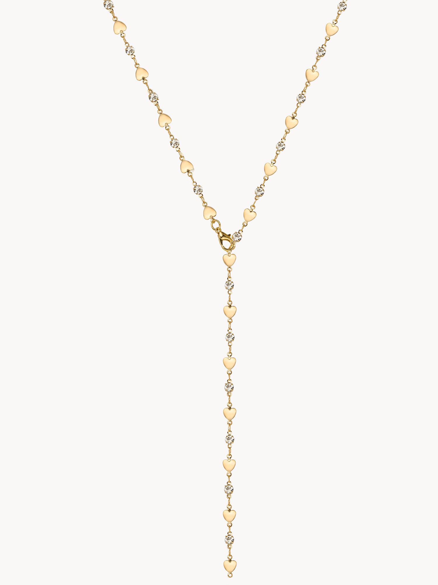 April Hearts Golden Lariat Necklace