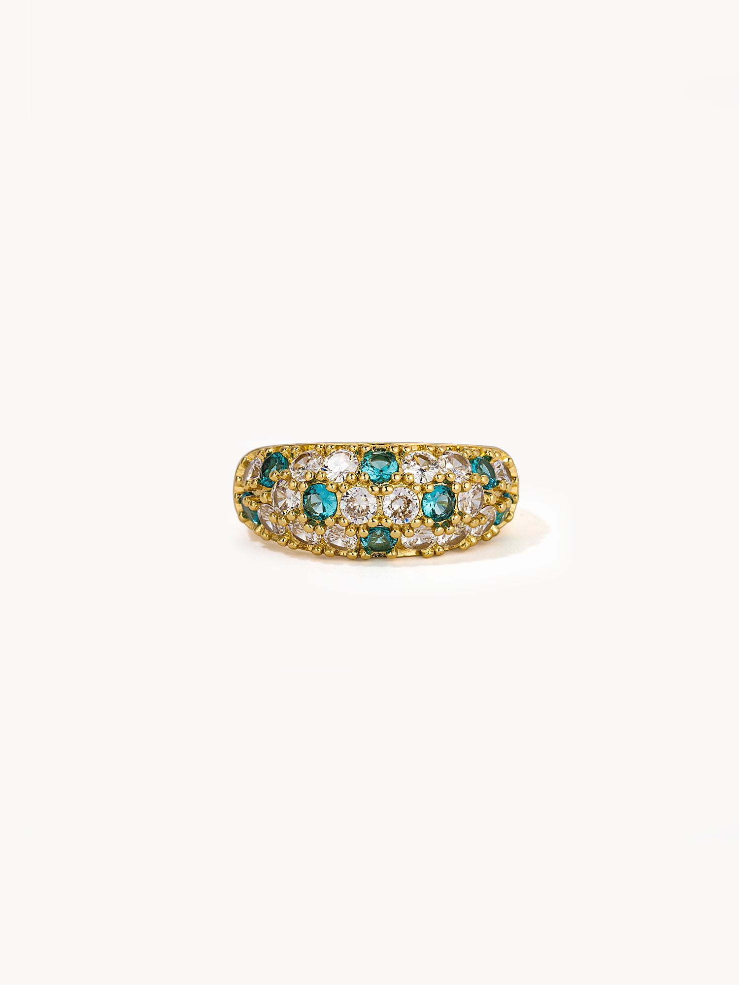 Oceanic Sparkle Pave Dome Ring