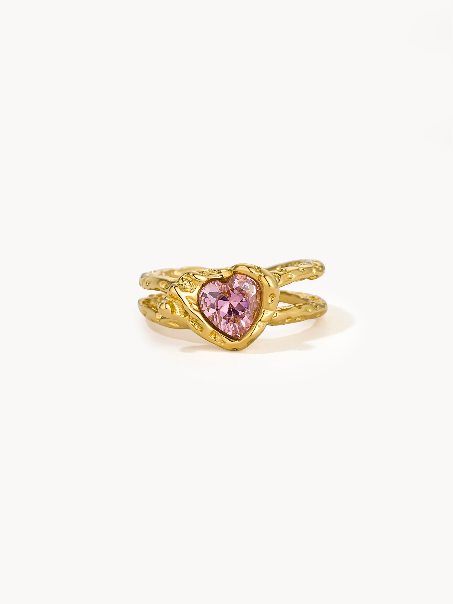 Pink Ember Molten Heart Ring