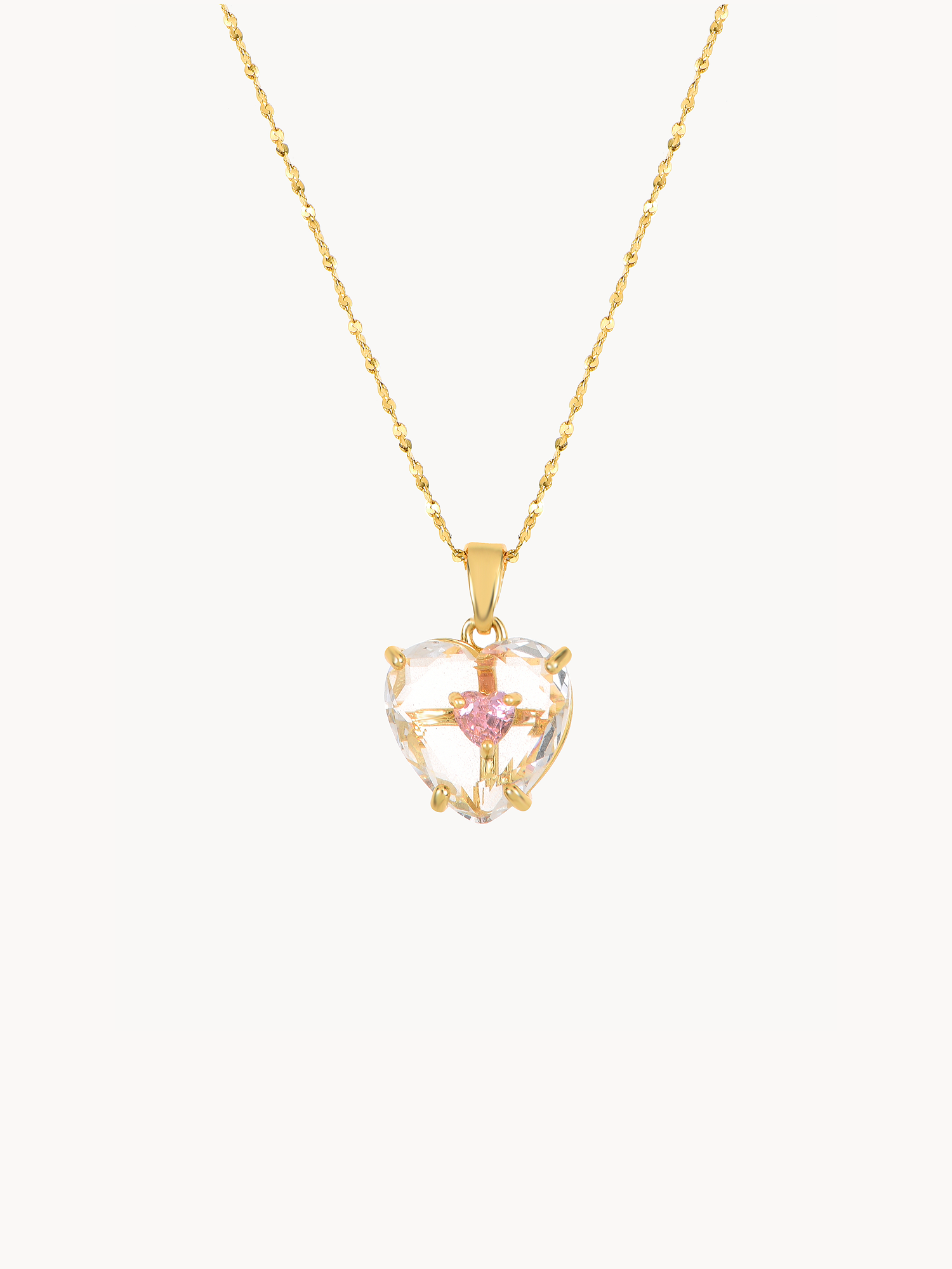 Denise Pink Heart Necklace