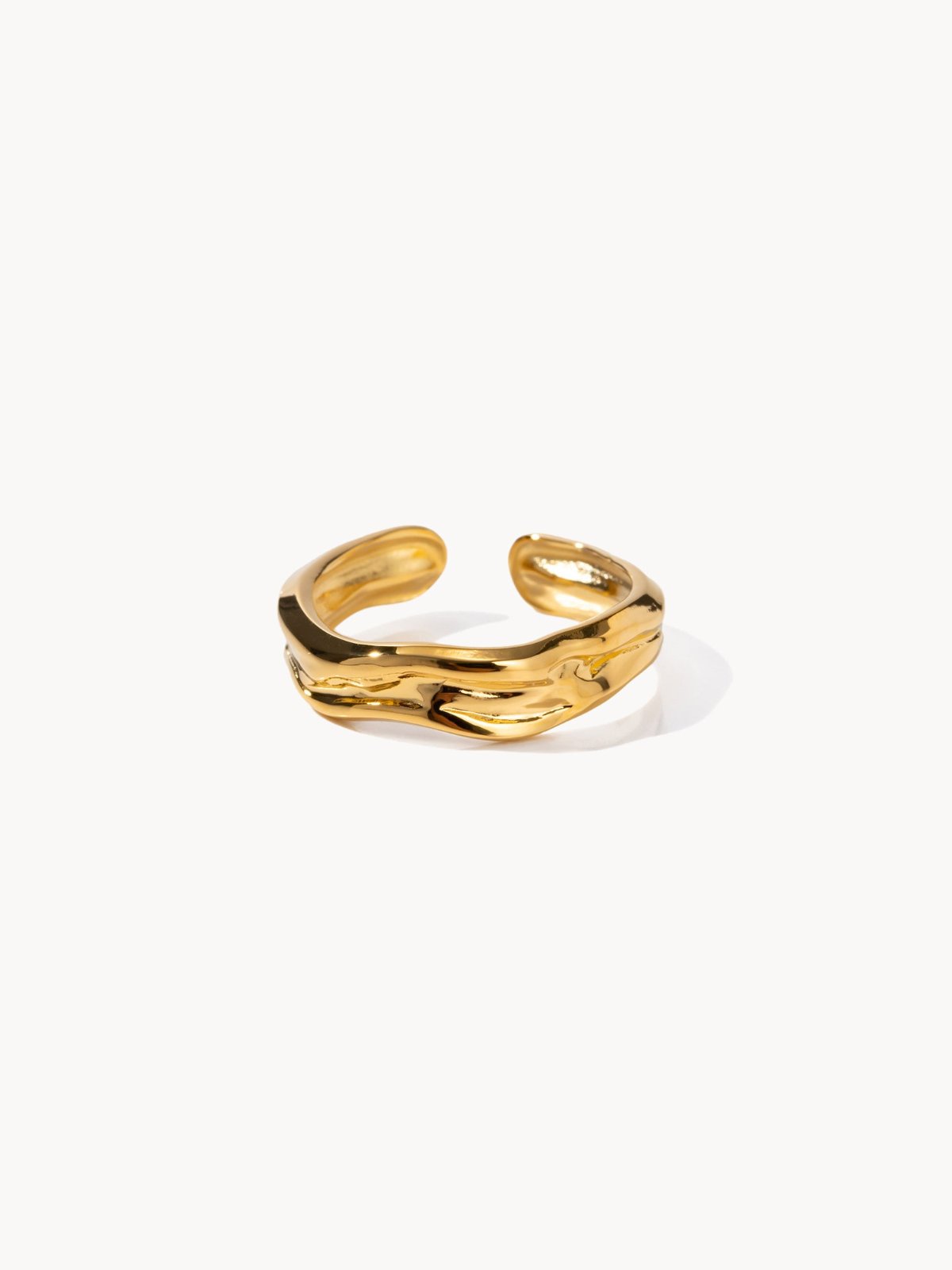 Golden Pleated Ring