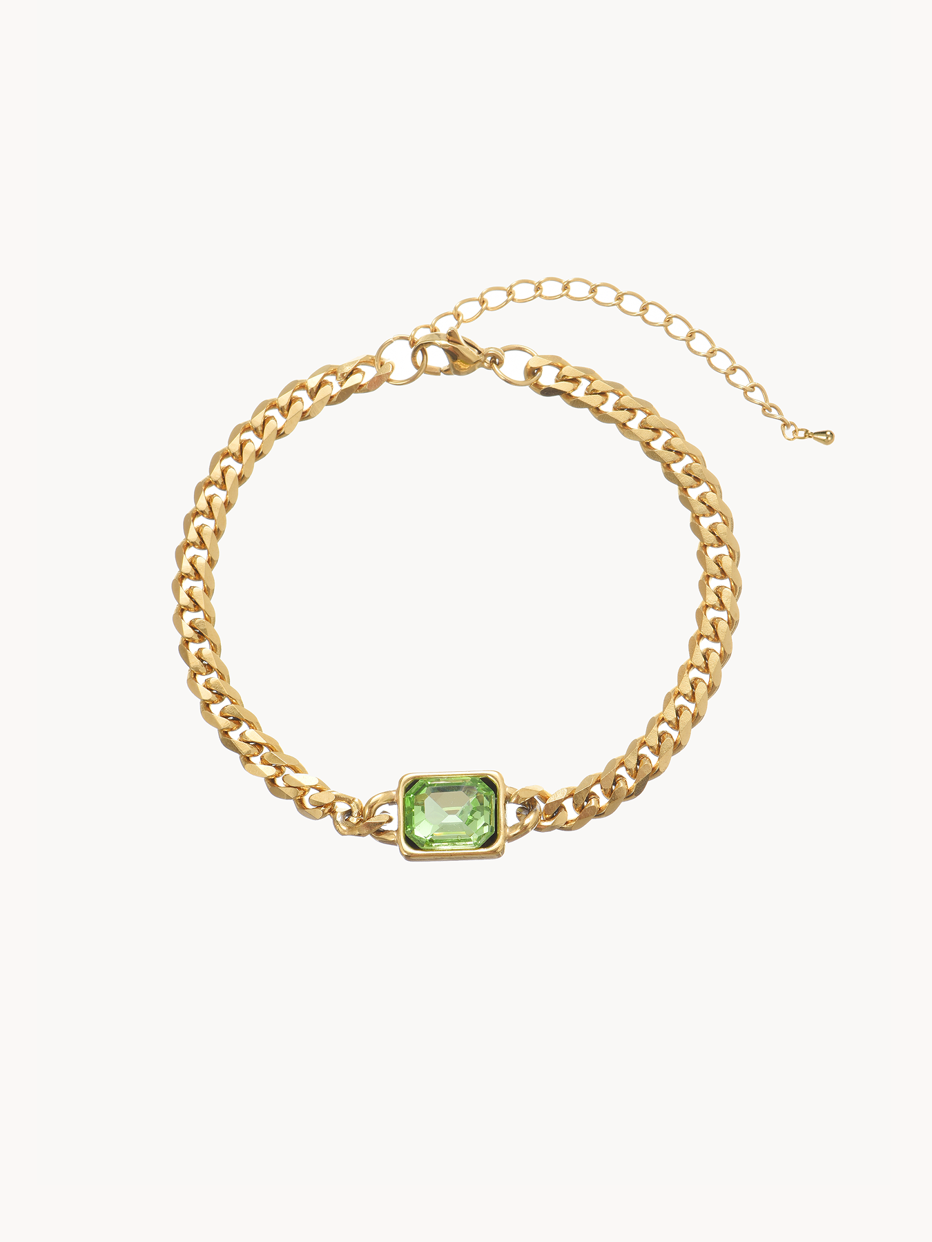 Green Zircon Cuban Bracelet