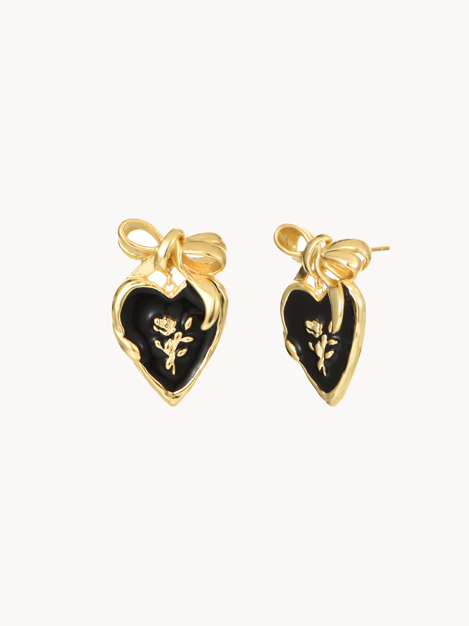 Griselda Black Rose Bow Earrings