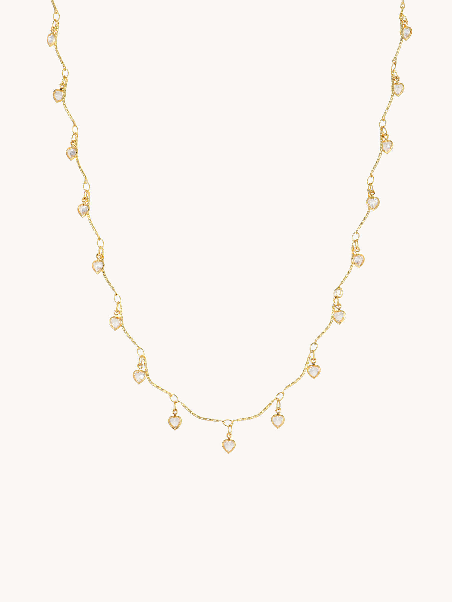 Alberta Hearts Golden Necklace