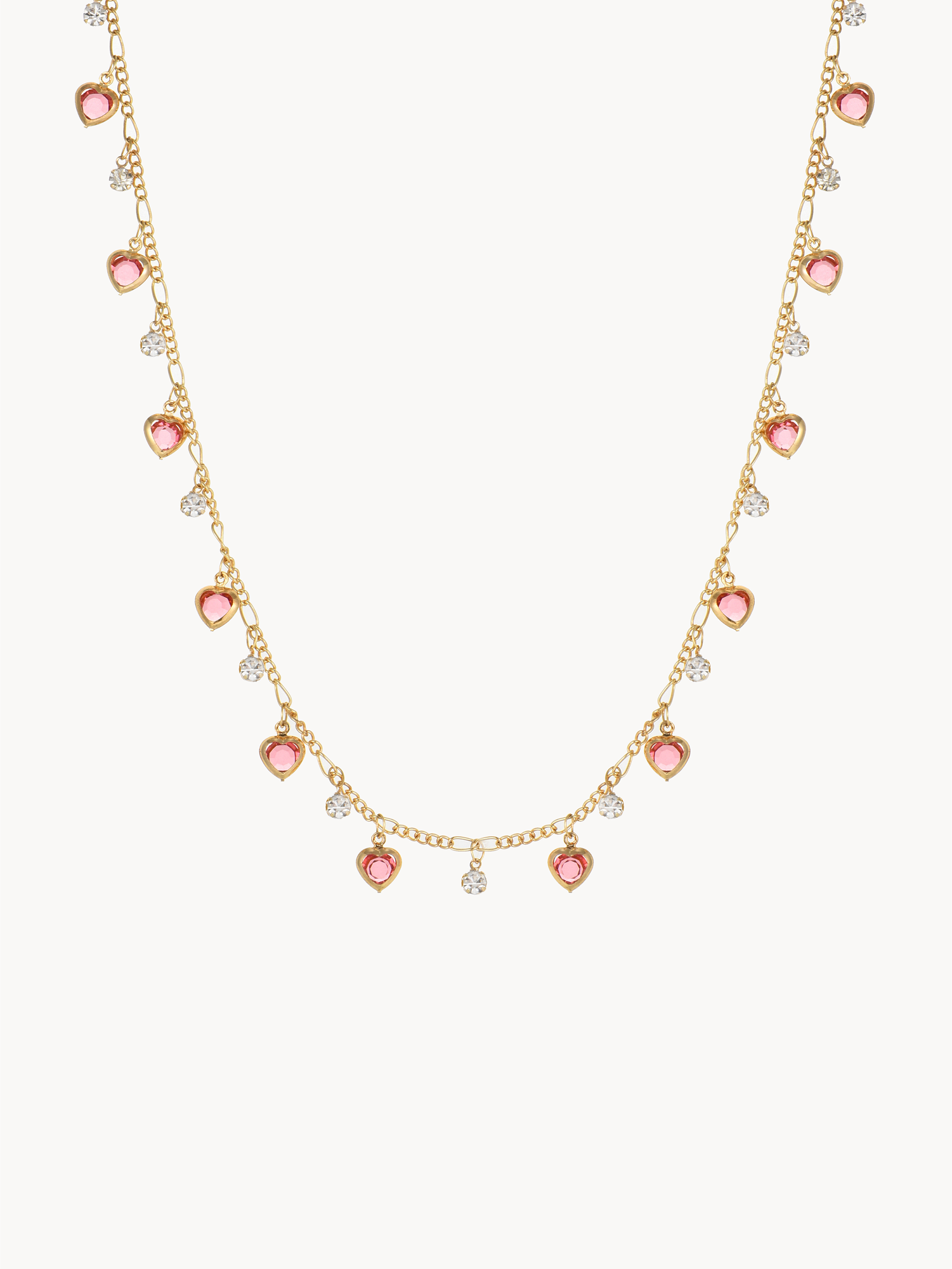 Ada Pink Hearts Chain Necklace