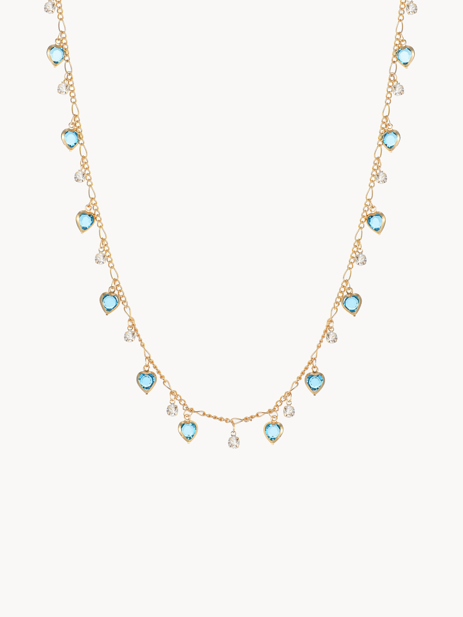 Ada Blue Hearts Chain Necklace
