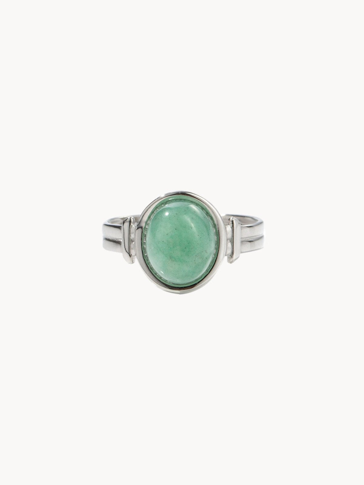 Hilary Green Stone Silver Ring - Kuri Jewelry