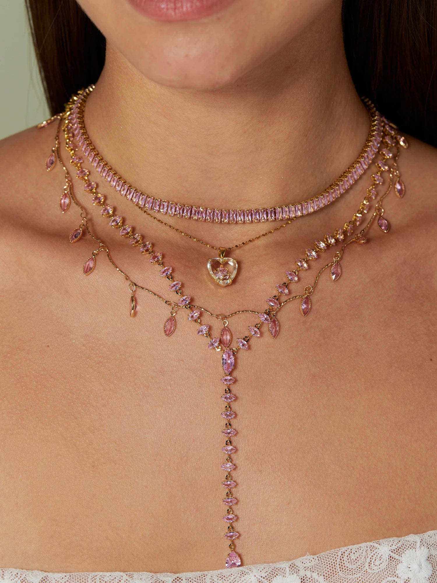 Alberta Horse Eye Pink Necklace - Kuri Jewelry