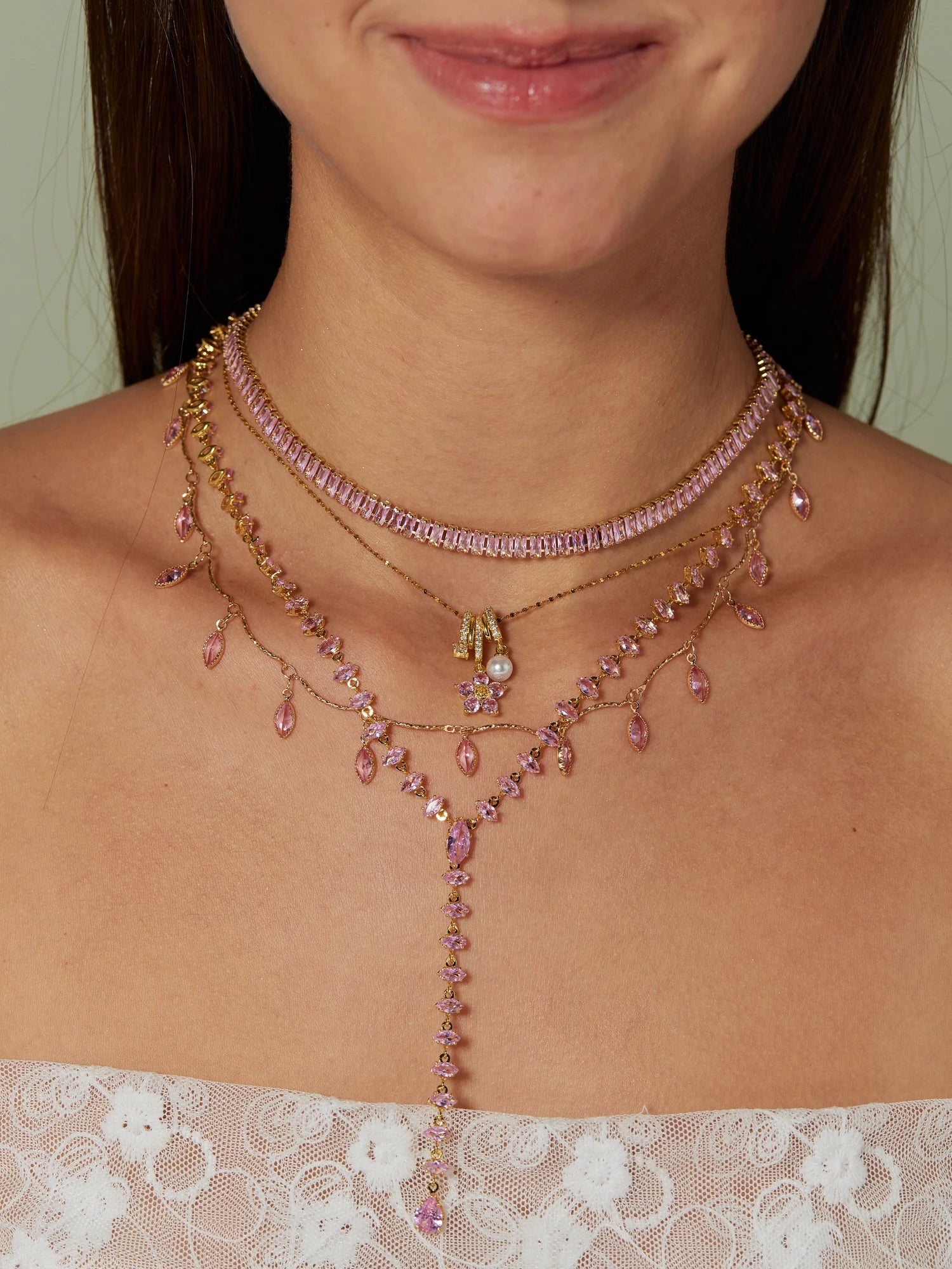 Alberta Horse Eye Pink Necklace - Kuri Jewelry