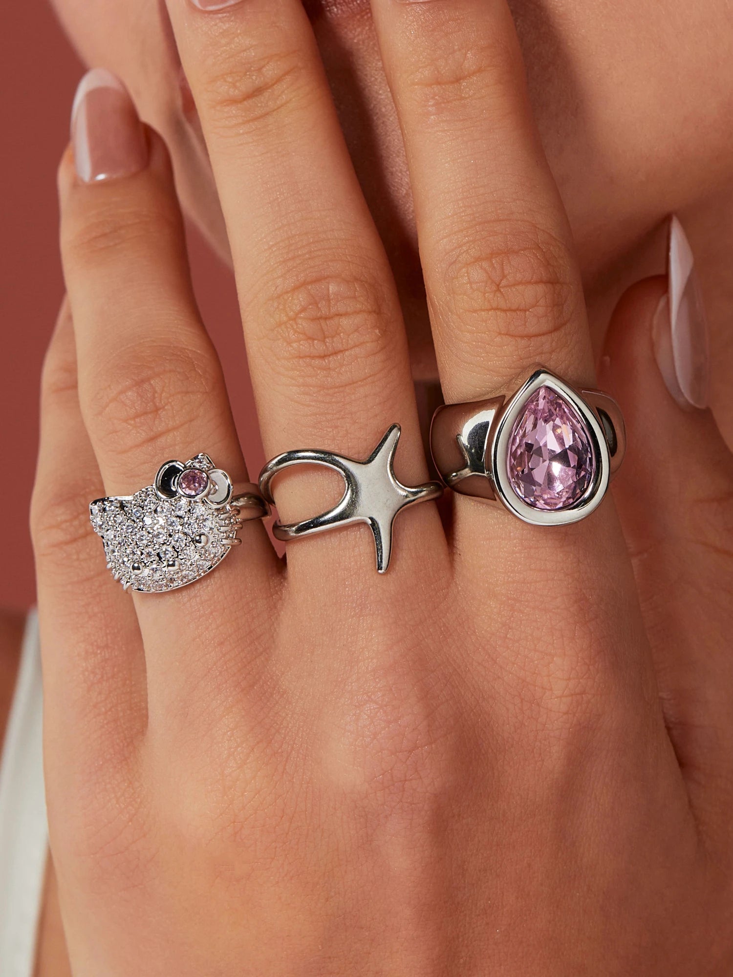 Pink Waterdrop Ring - Kuri Jewelry