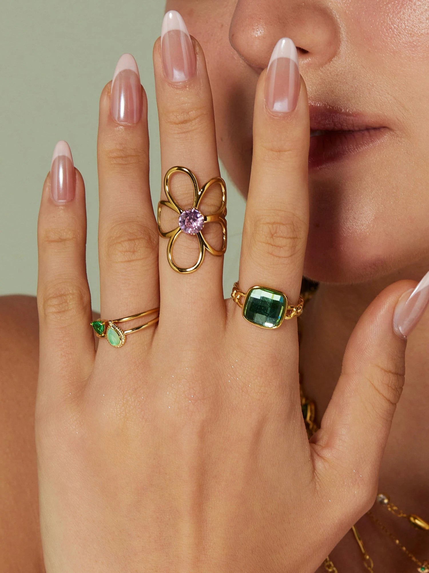 Blooming Silhouette Pink Ring