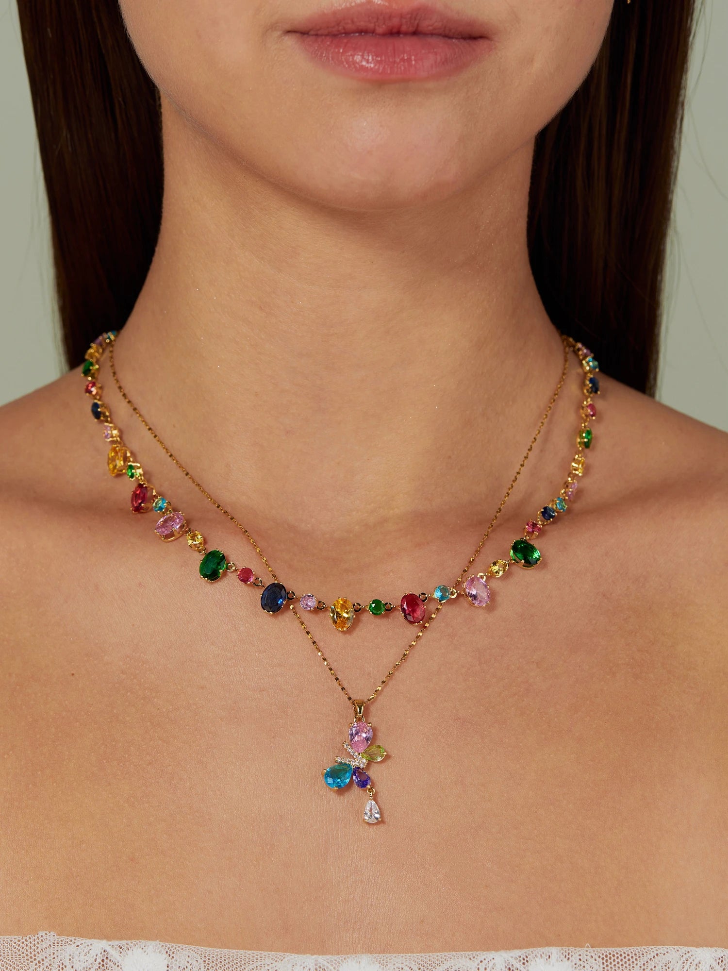 Debbie Colorful Crystal Necklace