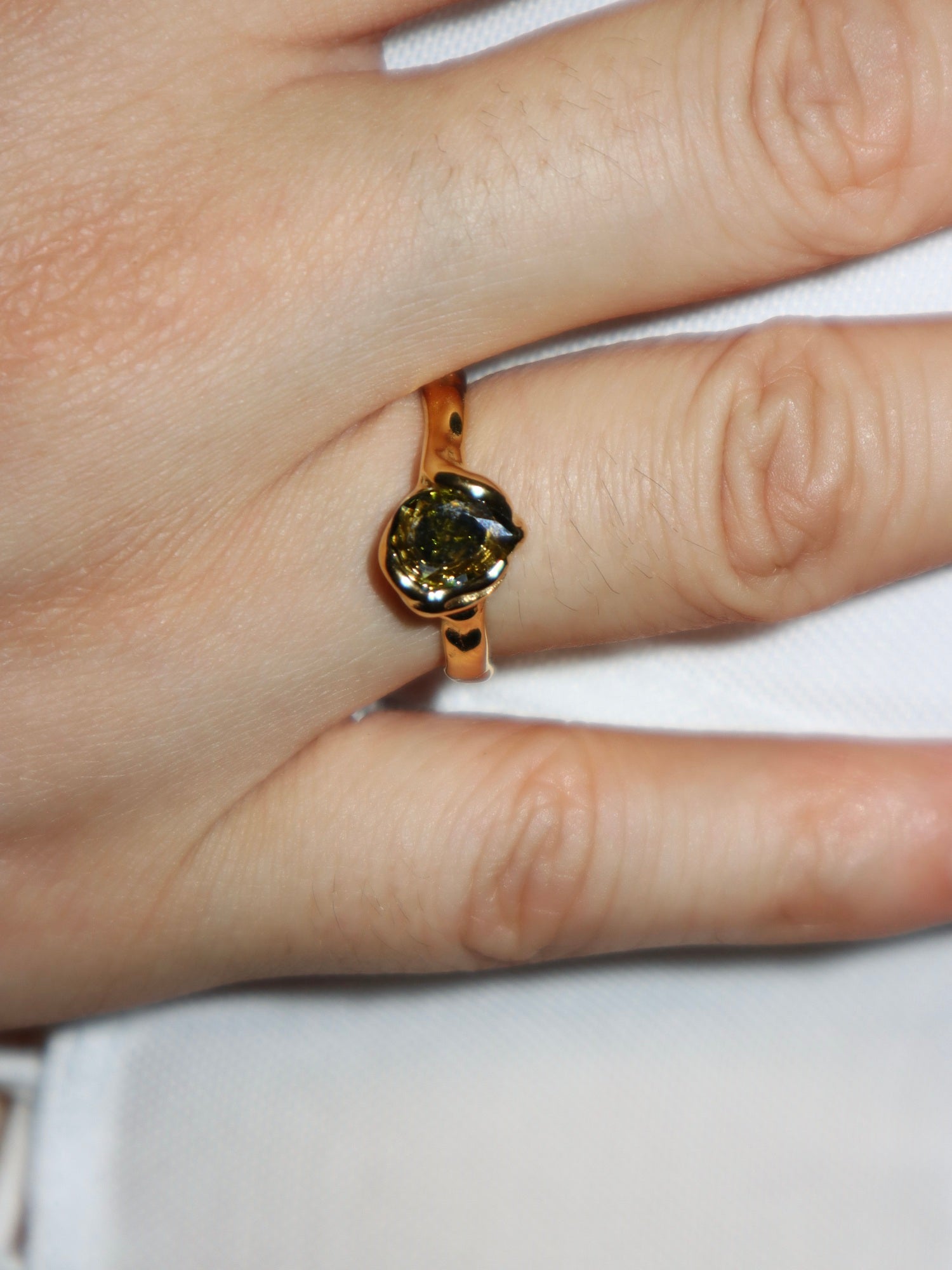 Lava Olivine Ring