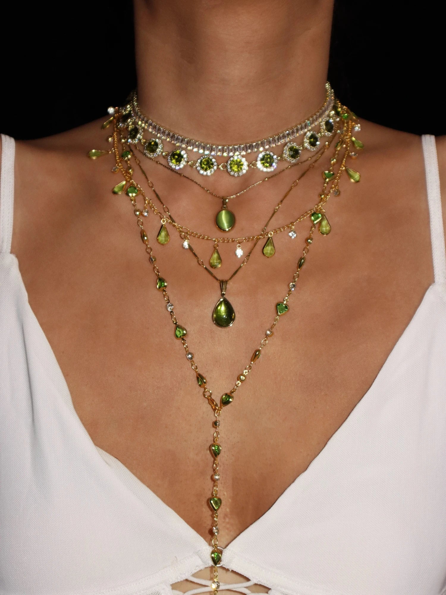 Dolly Green Waterdrop Necklace