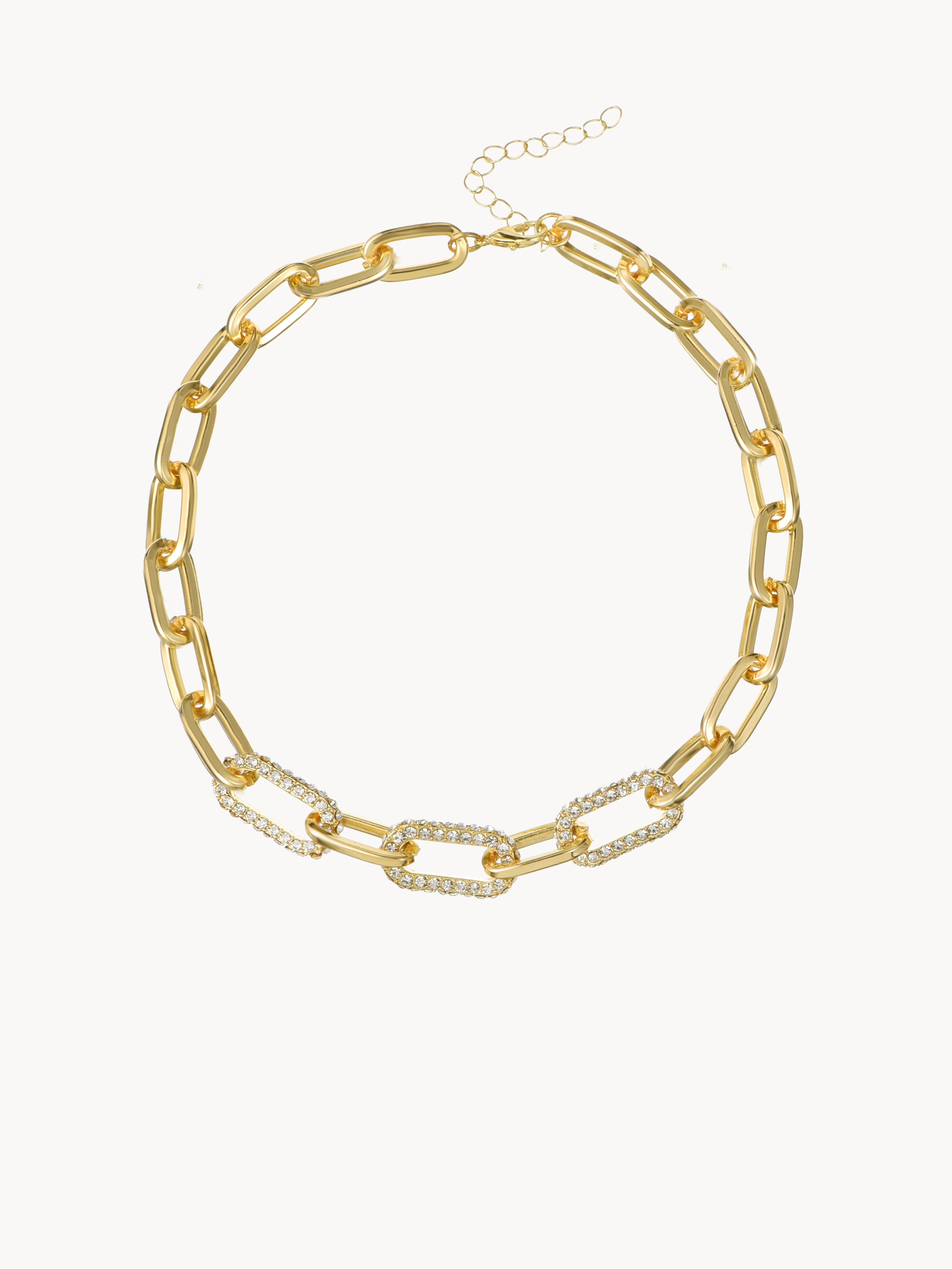 Glittering Chunky Link Golden Choker