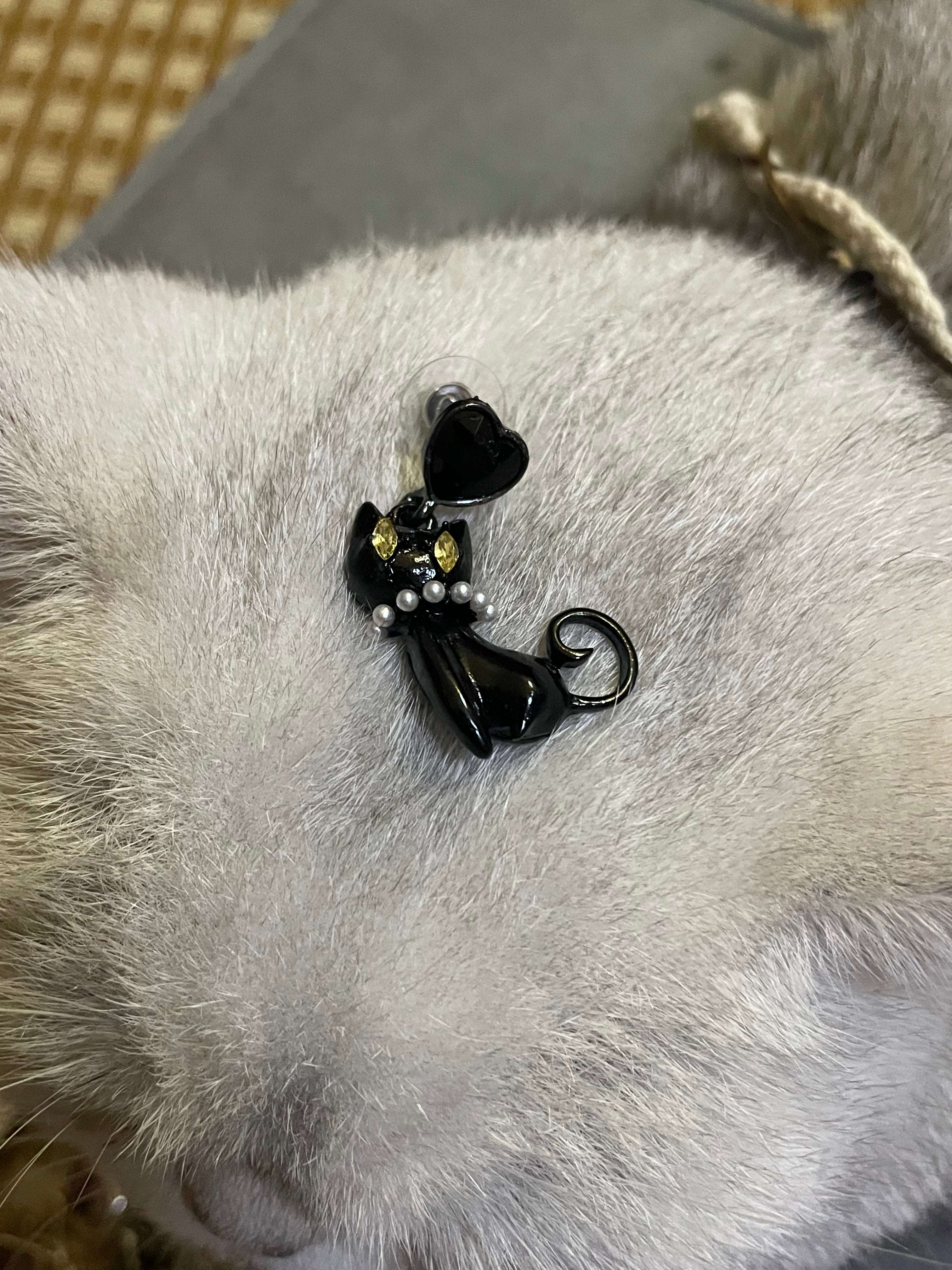 Goth Black Cat Earrings