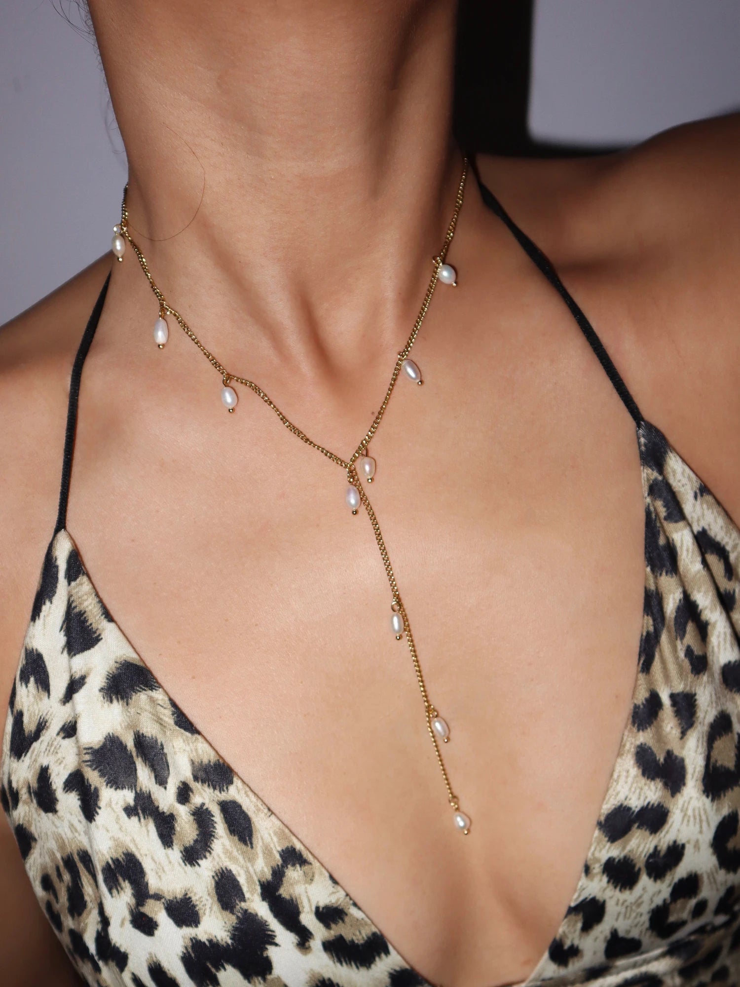 Bridget Pearl Lariat Necklace