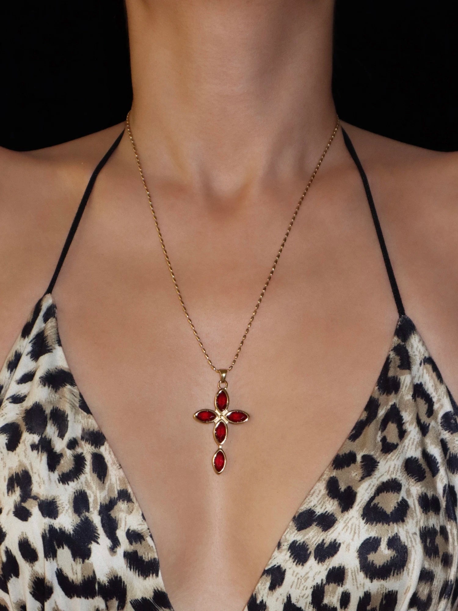 Irma Red Cross Necklace