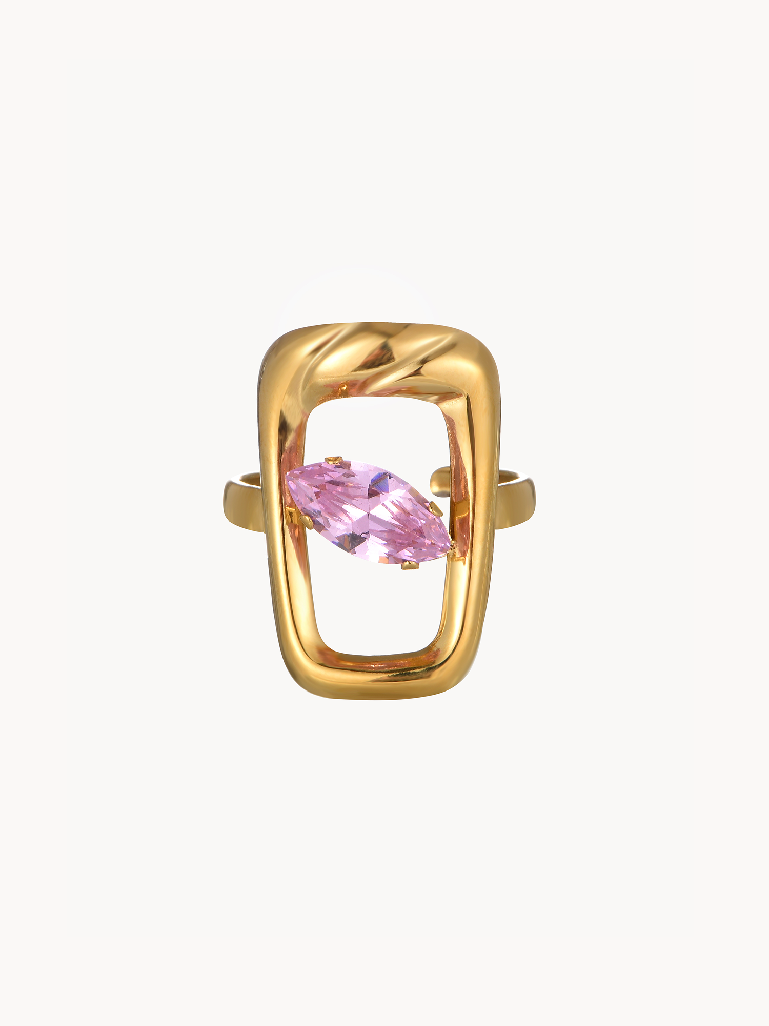 Jamie Pink Zircon Frame Ring I