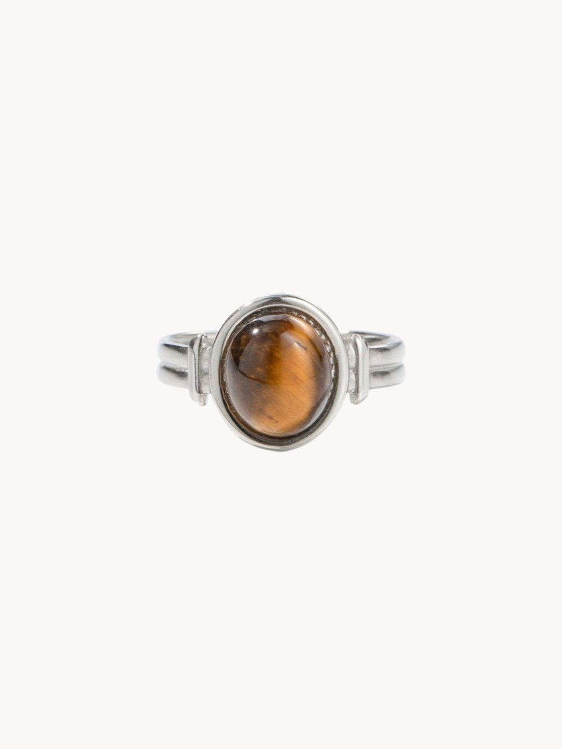 Jodie Tiger's Eye Silver Ring - Kuri Jewelry