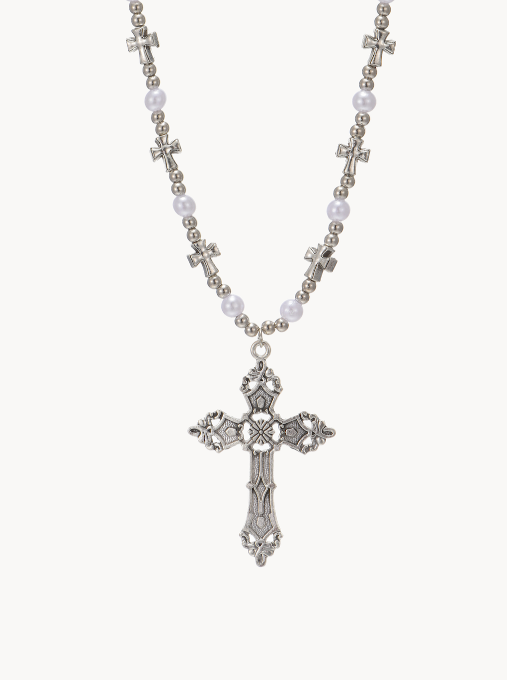 Gill Pearl Cross Necklace