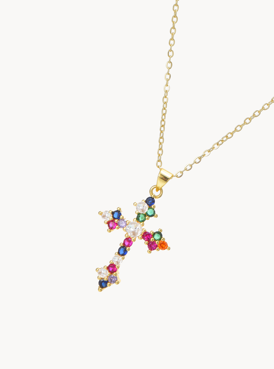 Bertha Colorful Cross Necklace