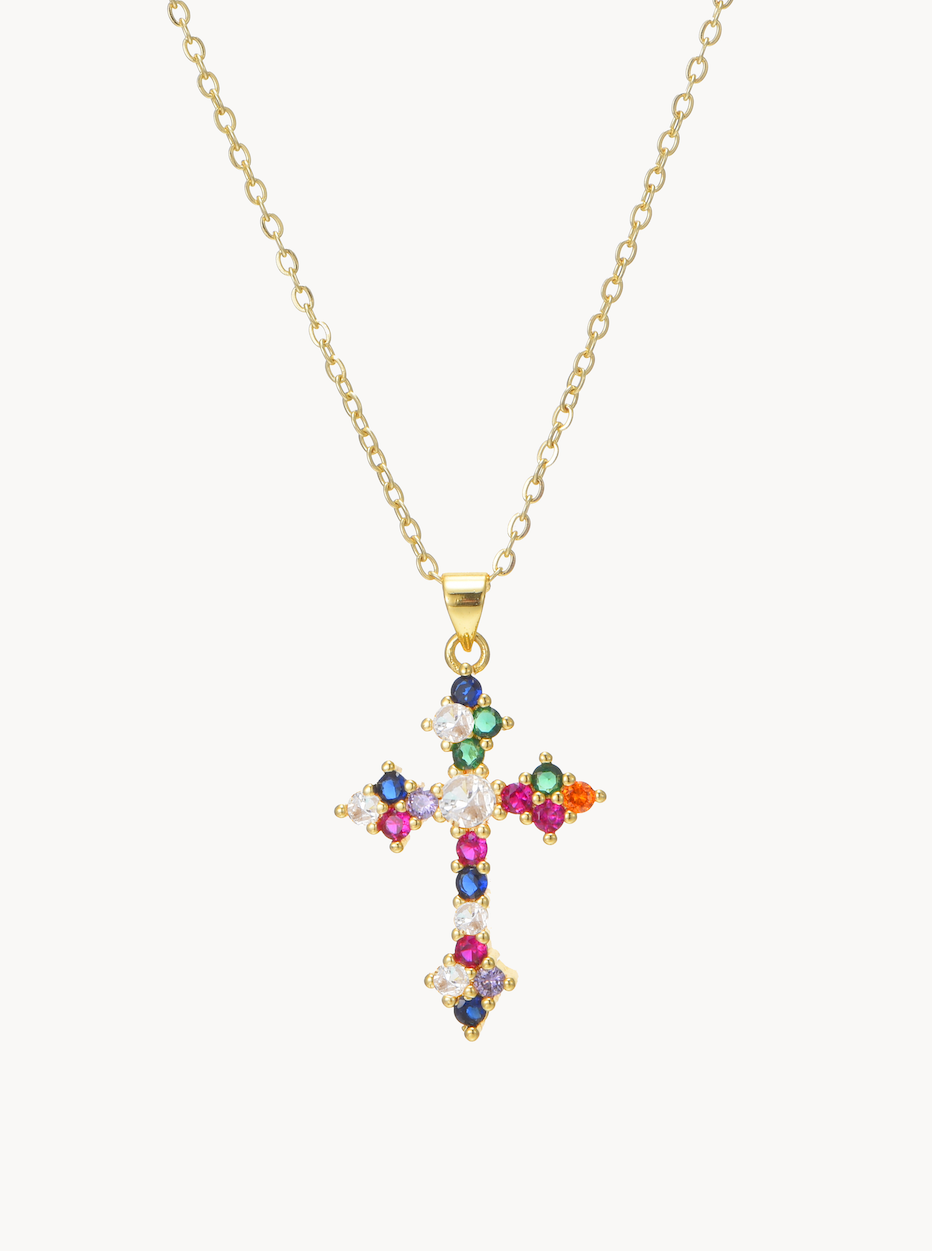 Bertha Colorful Cross Necklace