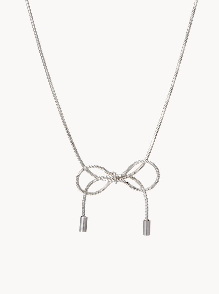 Di Silver Ribbon Choker Necklace - Kuri Jewelry