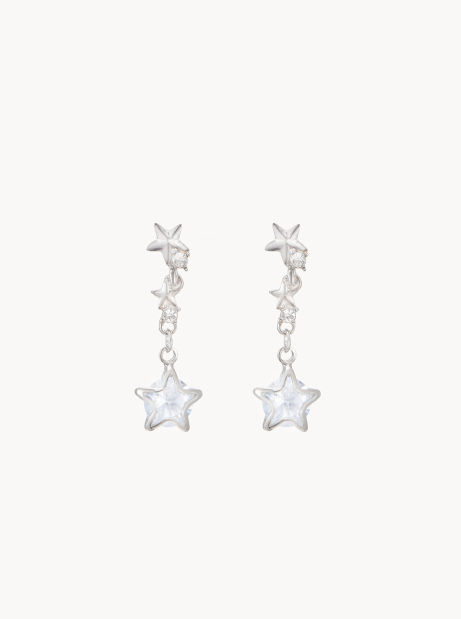 Nova Star Silver Drop Earrings