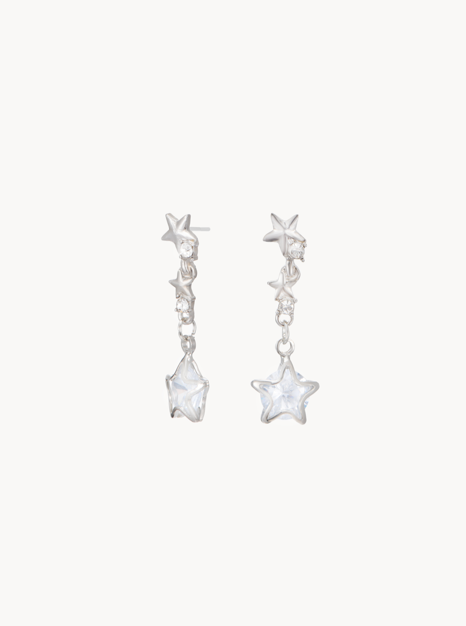 Nova Star Silver Drop Earrings