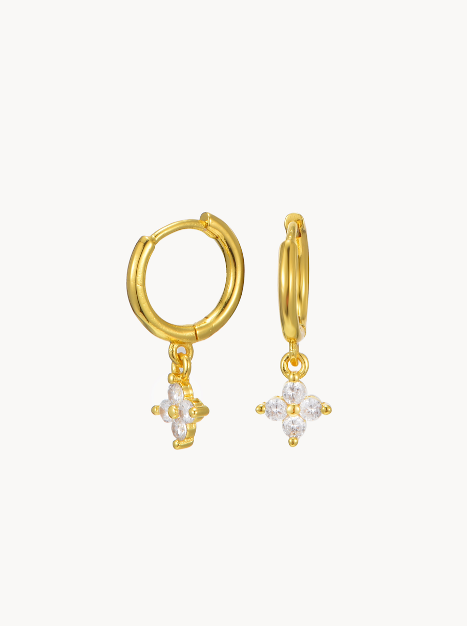 Lucky Clover Hoop Earrings