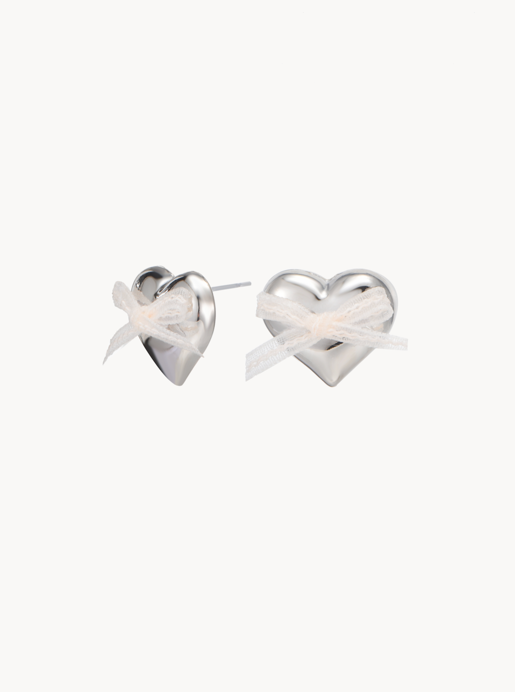 Ballet Heart Silver Stud Earrings