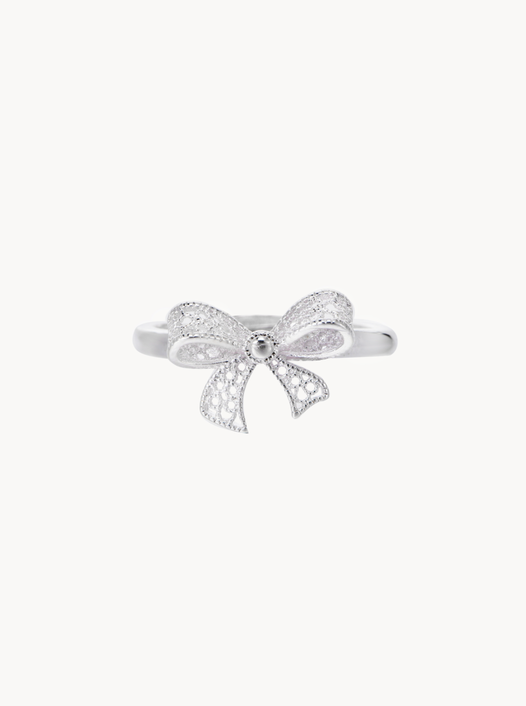 Silver Hollow Ribbon Ring