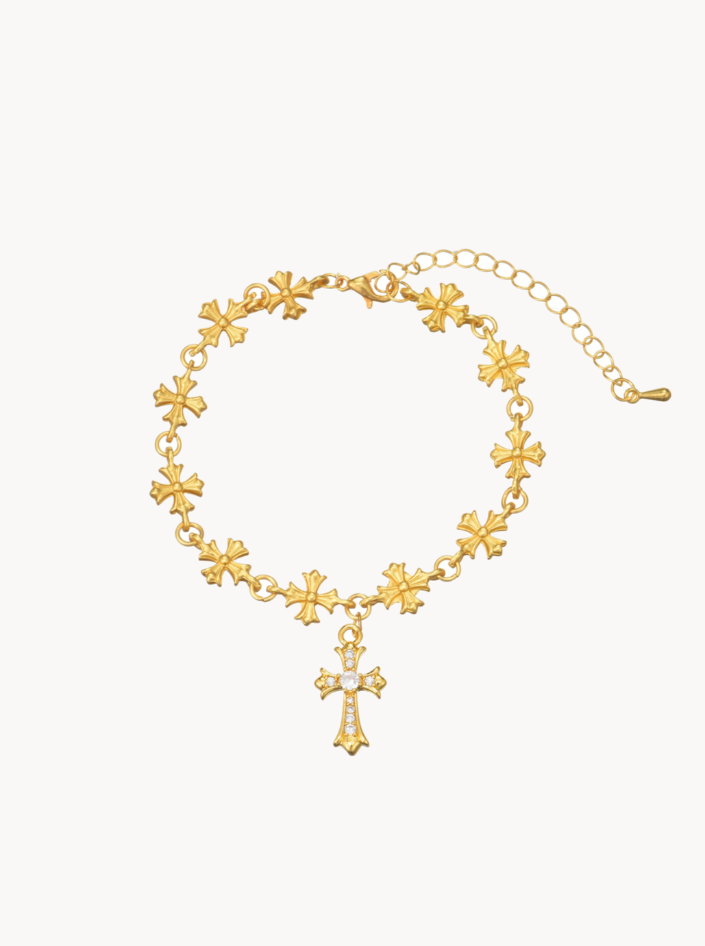 Goth Golden Cross Bracelet - Kuri Jewelry