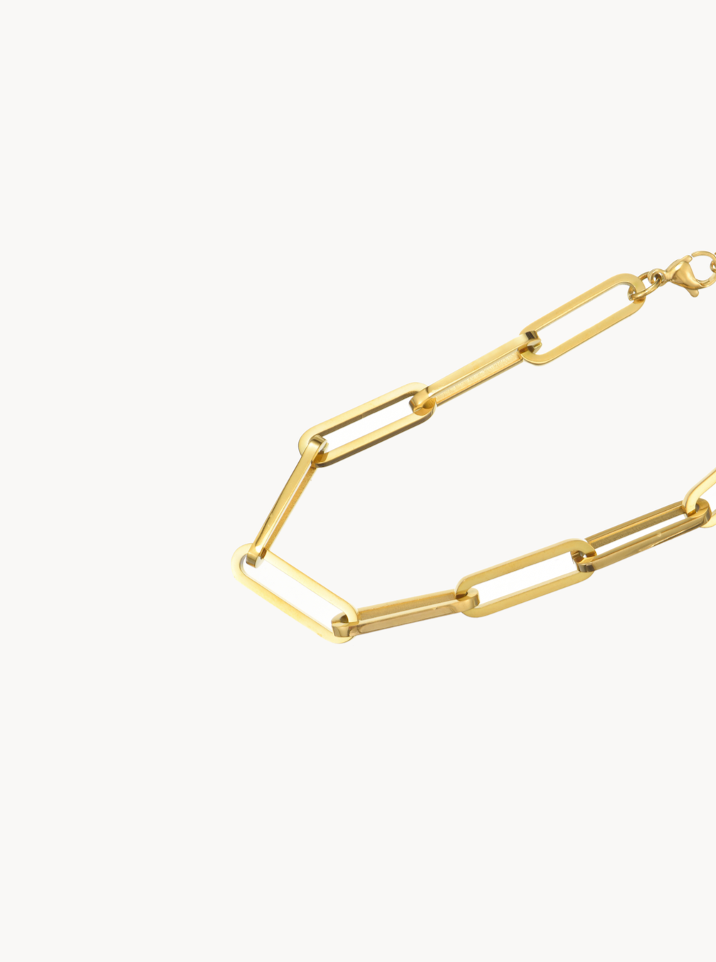 Pulsera de cadena con clip dorado