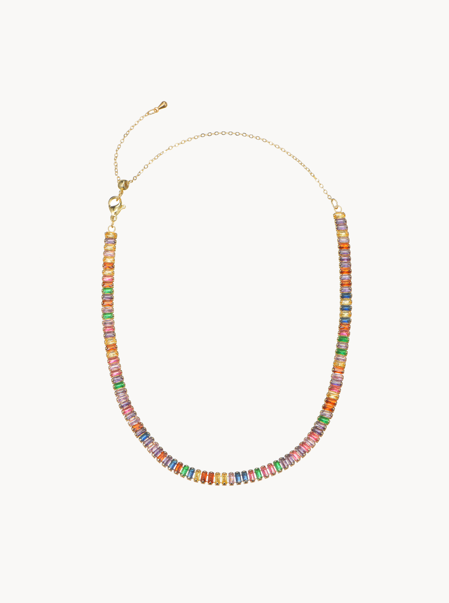 Josie Gold Colorful Choker Necklace