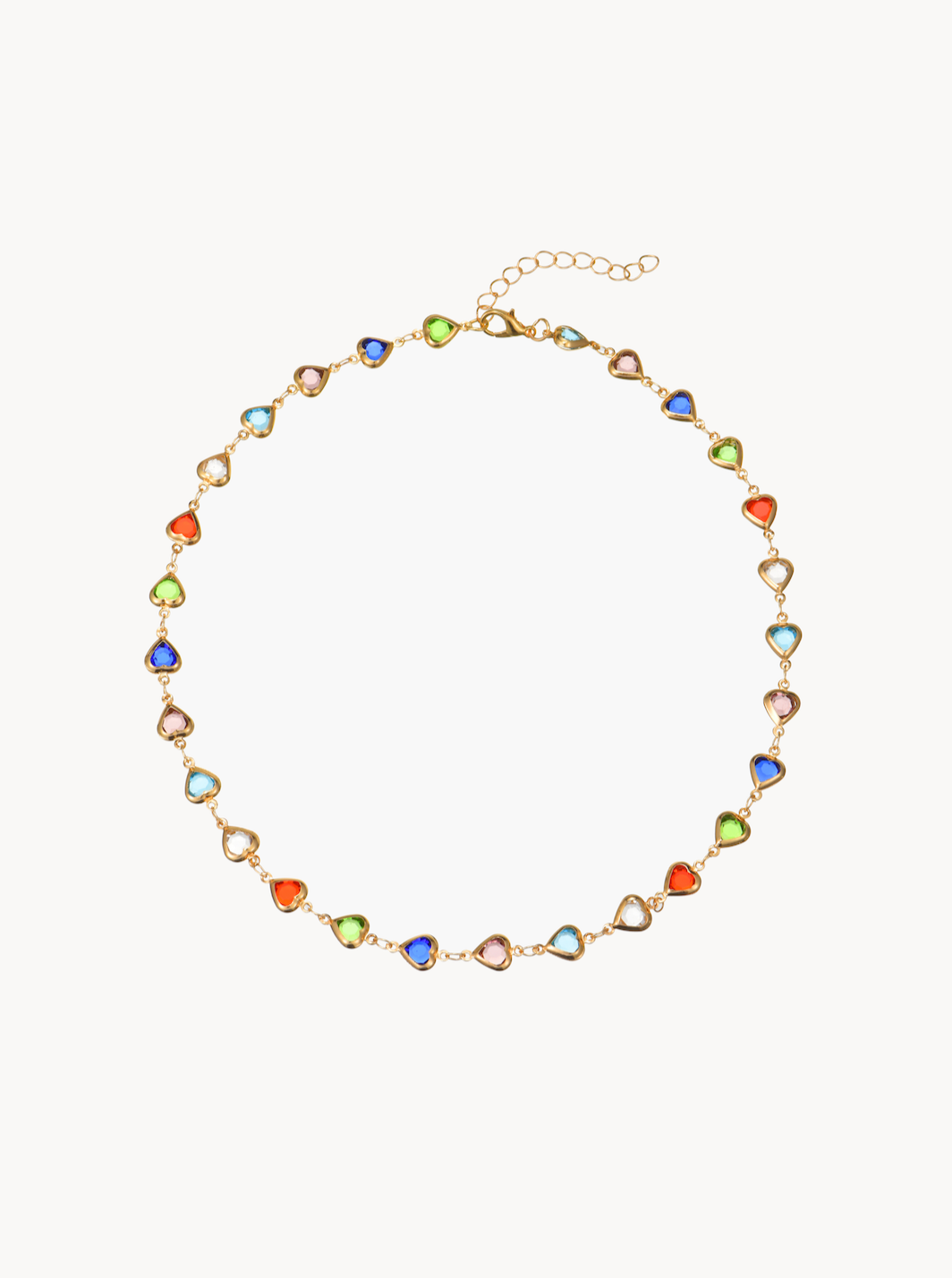 Margaret Colorful Hearts Necklace - Kuri Jewelry