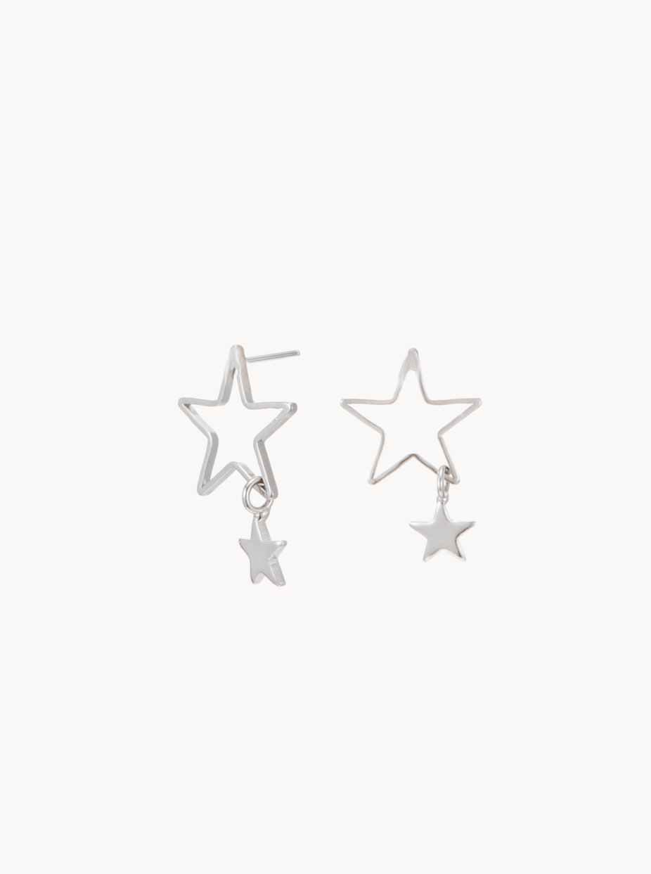 Astrid Silver Stars Stud Earrings