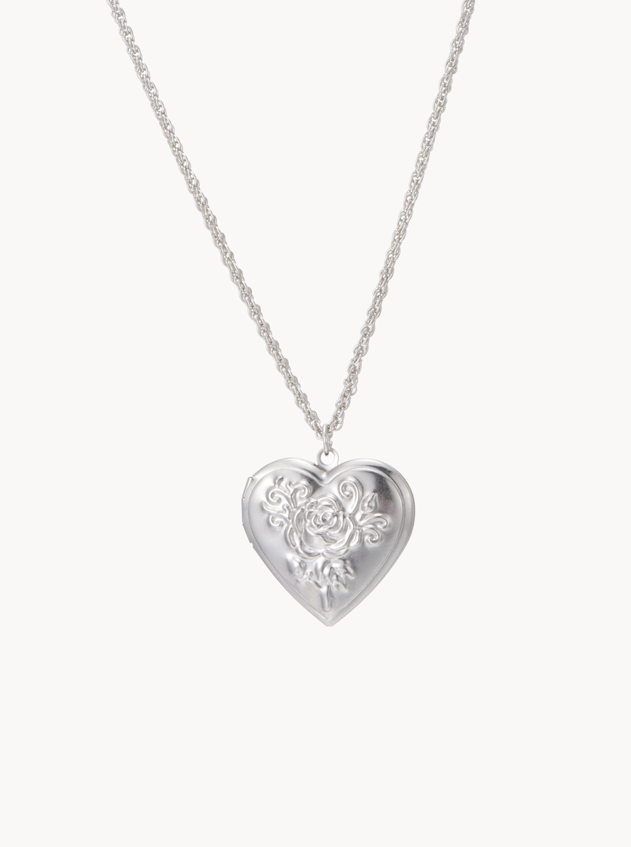 Belen Silver Heart Locket Necklace