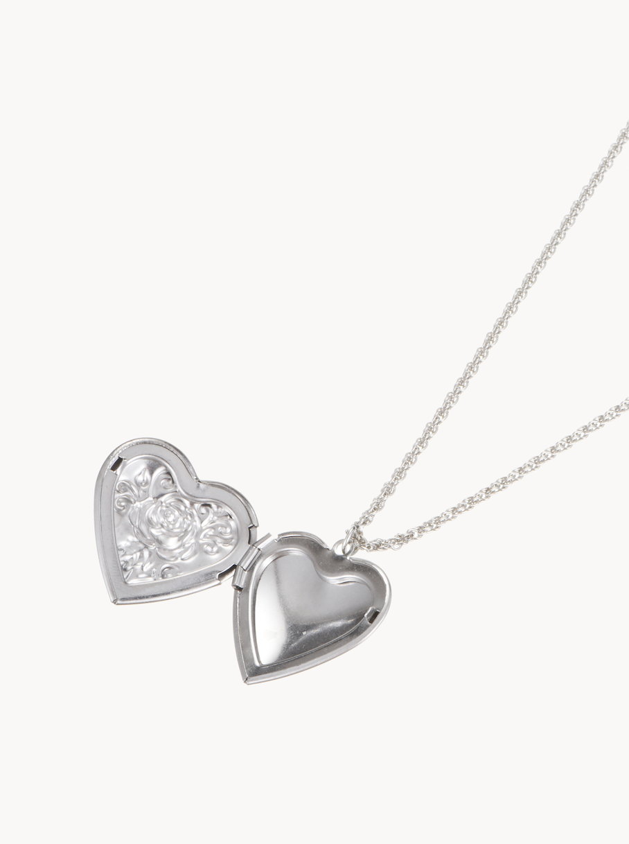 Belen Silver Heart Locket Necklace