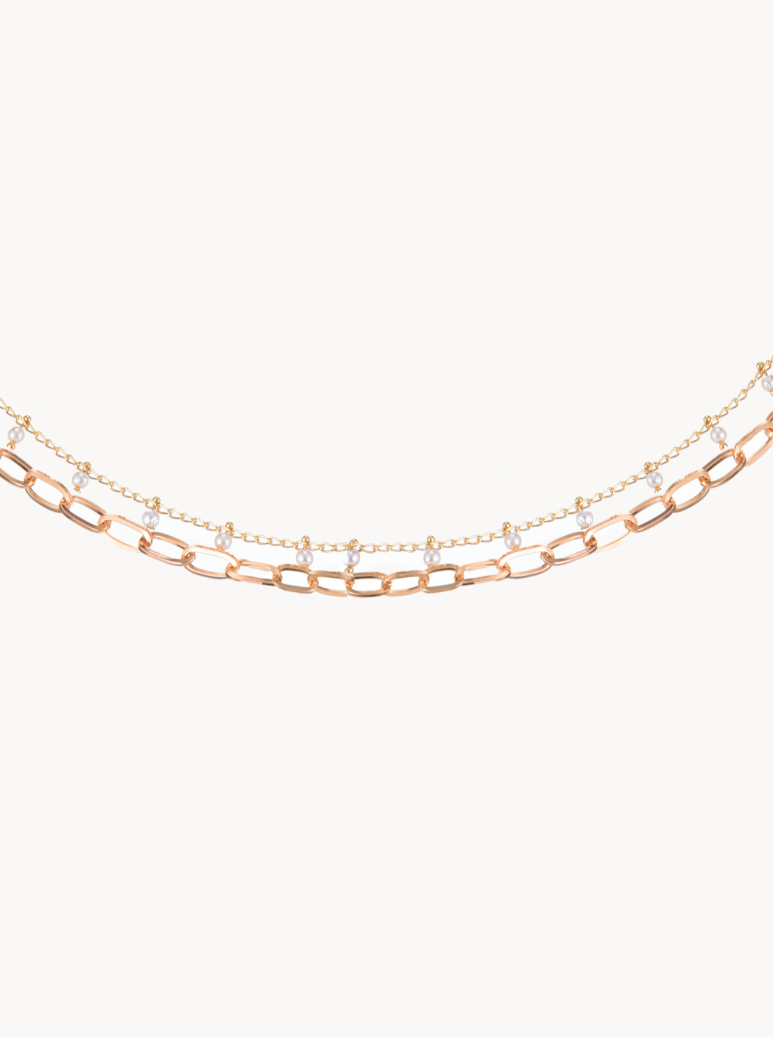 Layered Pearls Link Waist Chain