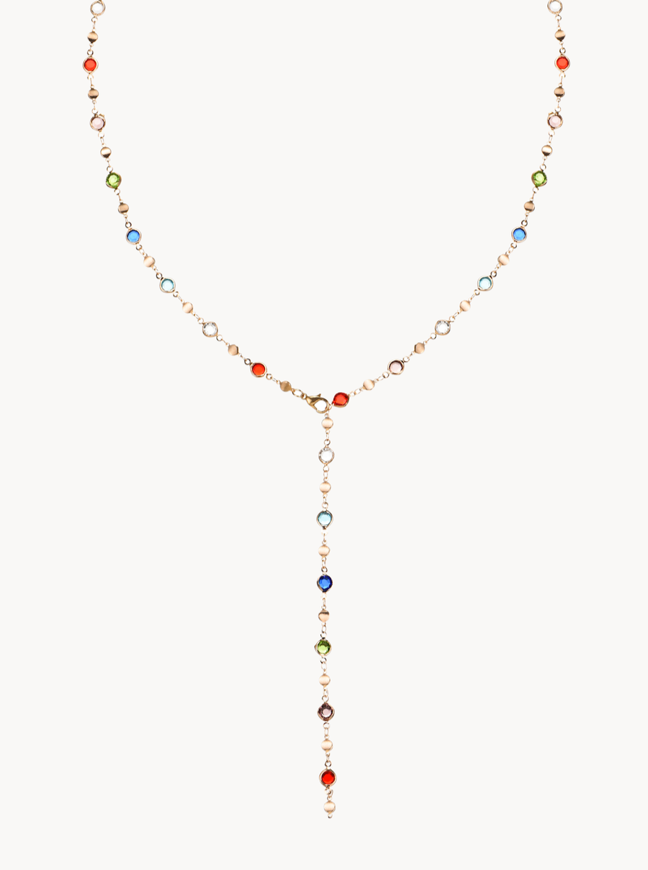 Jolie Colorful Lariat Necklace