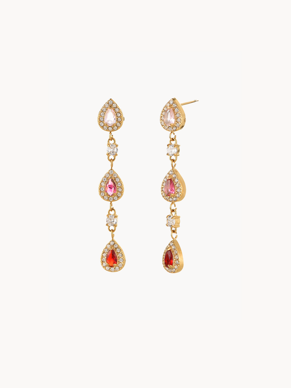 Lila Gradient Red Drop Earrings