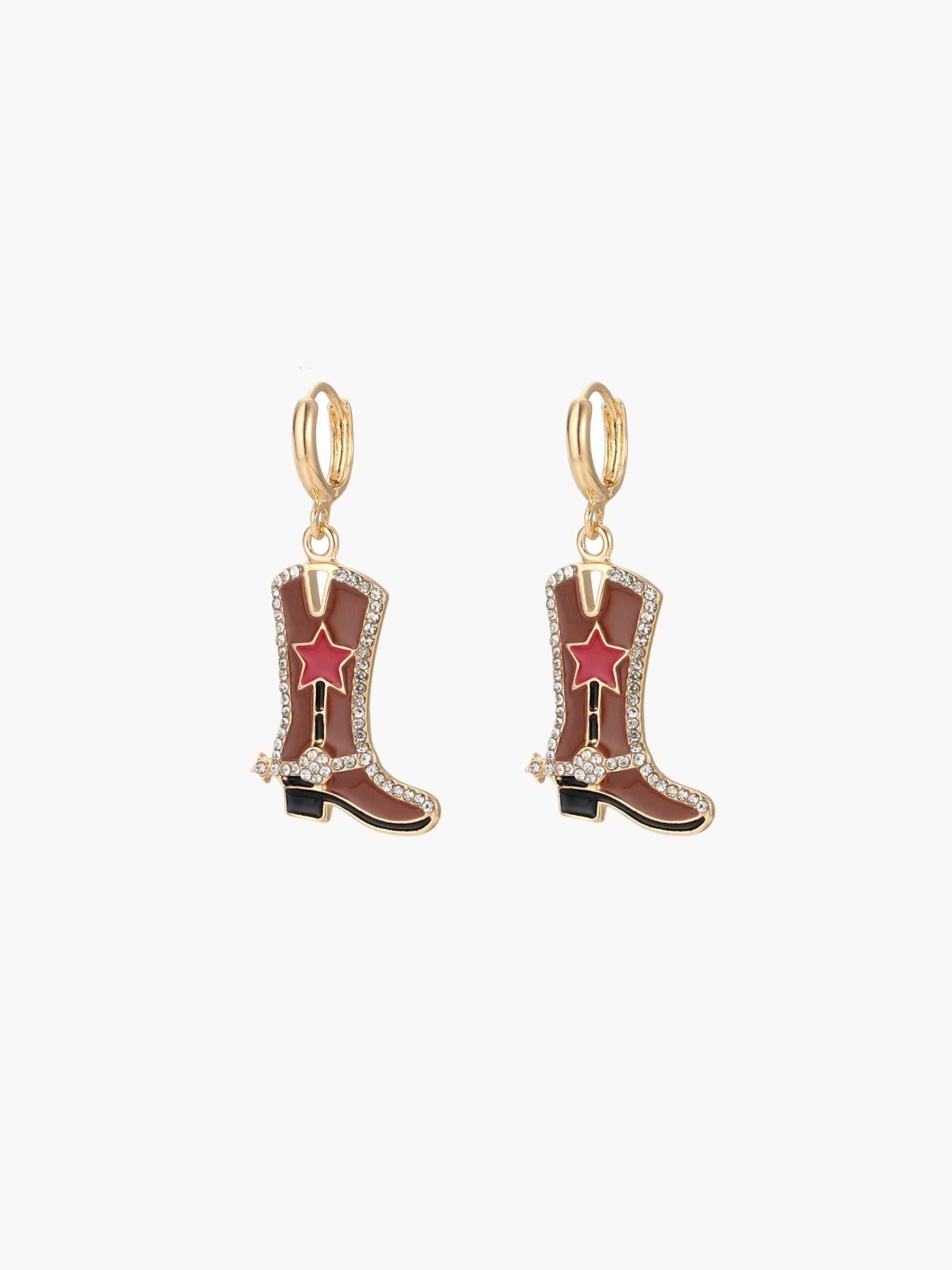 Western Cowboy Boots Enamel Earrings II