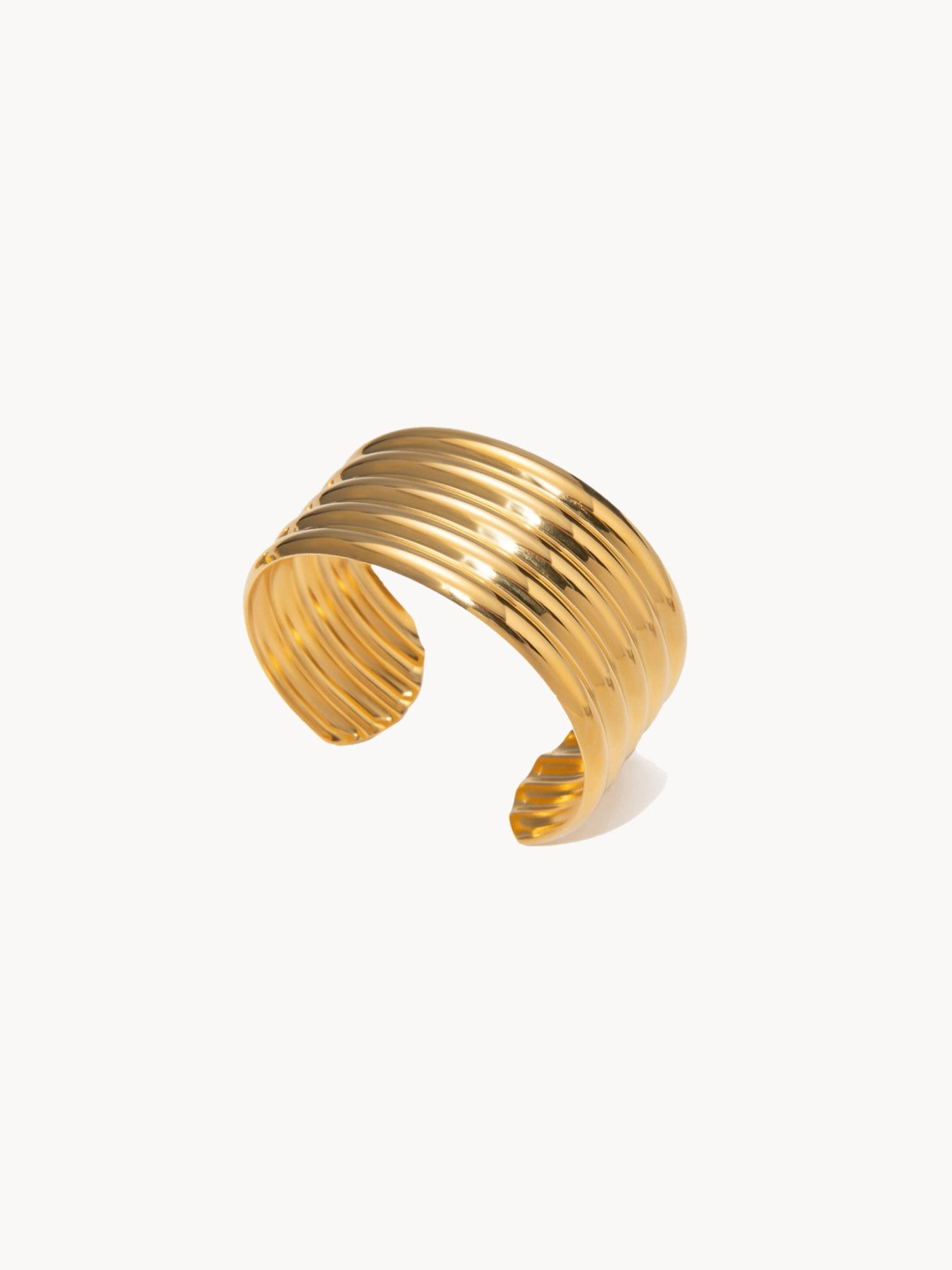 Multilayer Tube Glossy Golden Bracelet