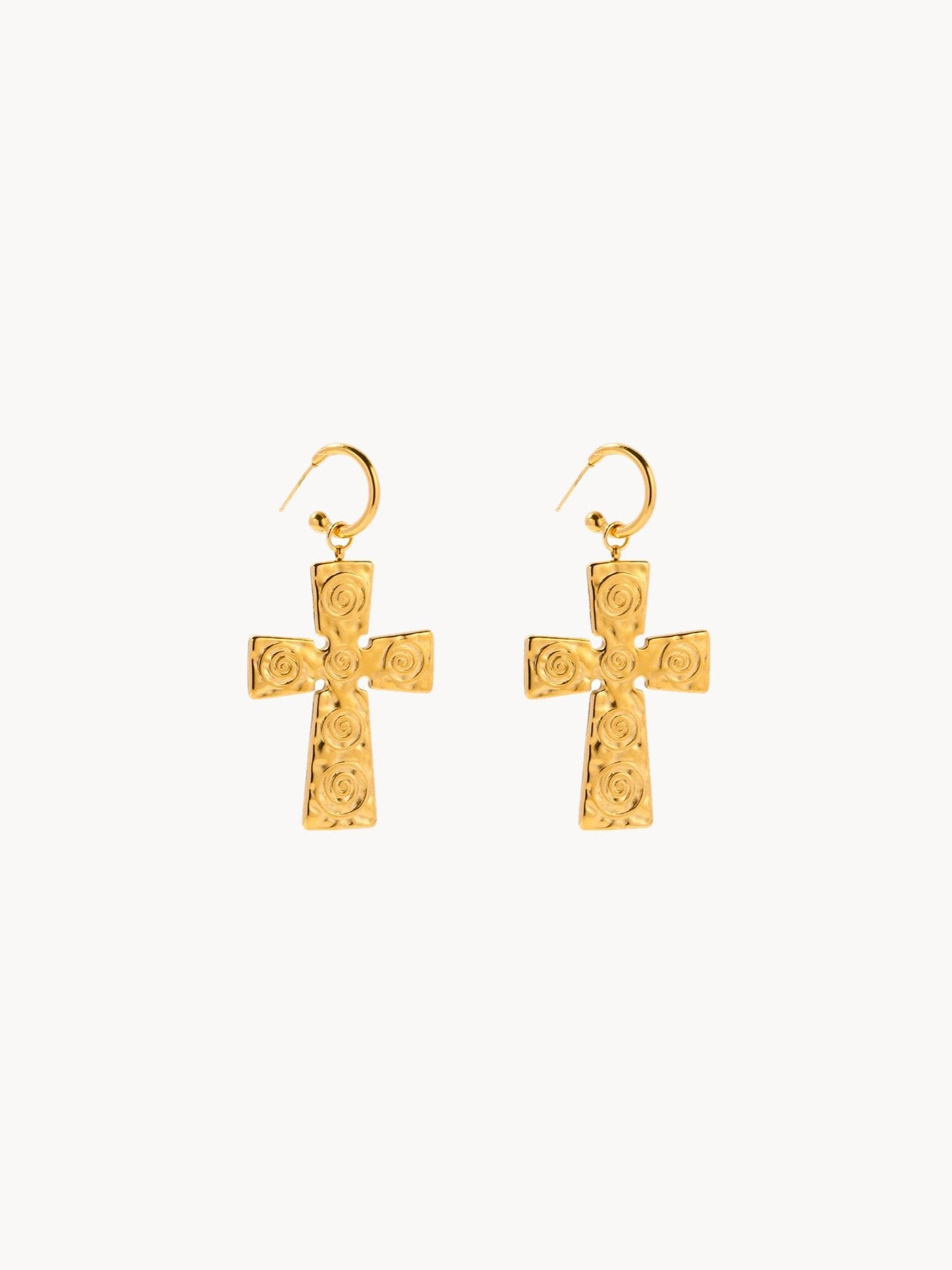 Joa Textured XL Cross Earrings